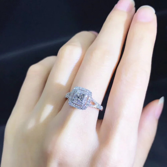🌸Princess Cut Pure Zircon Square Beautiful Luxury Wedding Rings, K904